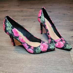 Christian Siriano by Payless Womens Pink Floral Heels Size 8 1/2